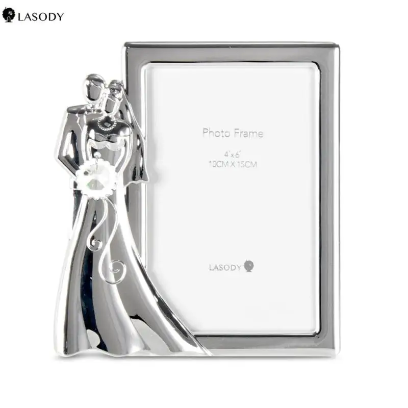 

LASODY 5X7 Inch Wedding Photo Frame Home Decoration Decoration Valentine's Day Gift Silver Pictures Frame Modern Art Design