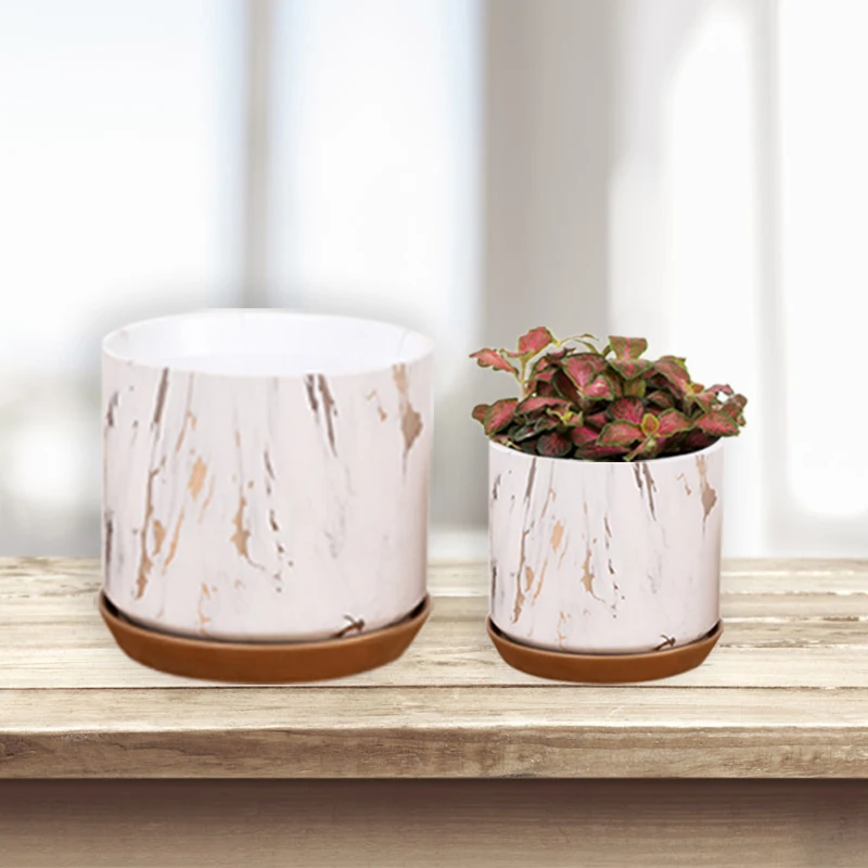 

Nordic Big Flower Pot Stand White Ceramic Cute White Thicken Large Plant Pot Tray Creative Blumentopf Garden Supplies DG50FP