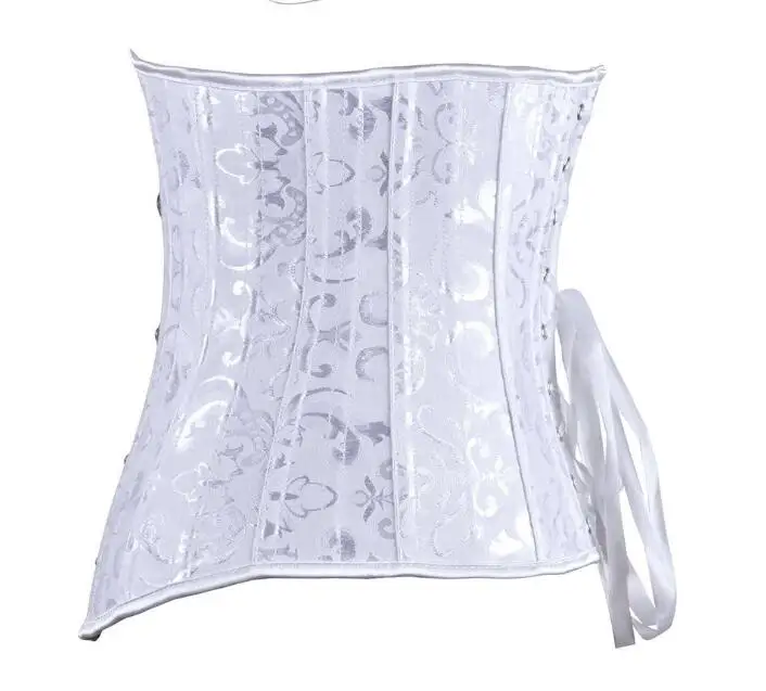 Женские Корсеты с высокой талией корсет косточками из 24 стали под грудь атласное