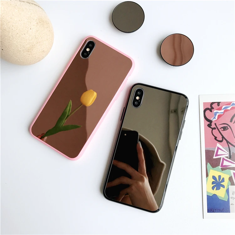 Гладкий зеркальный чехол для iPhone 11pro Max X 6 6S 7 8 Plus мягкий из ТПУ пар сумка|Сумки