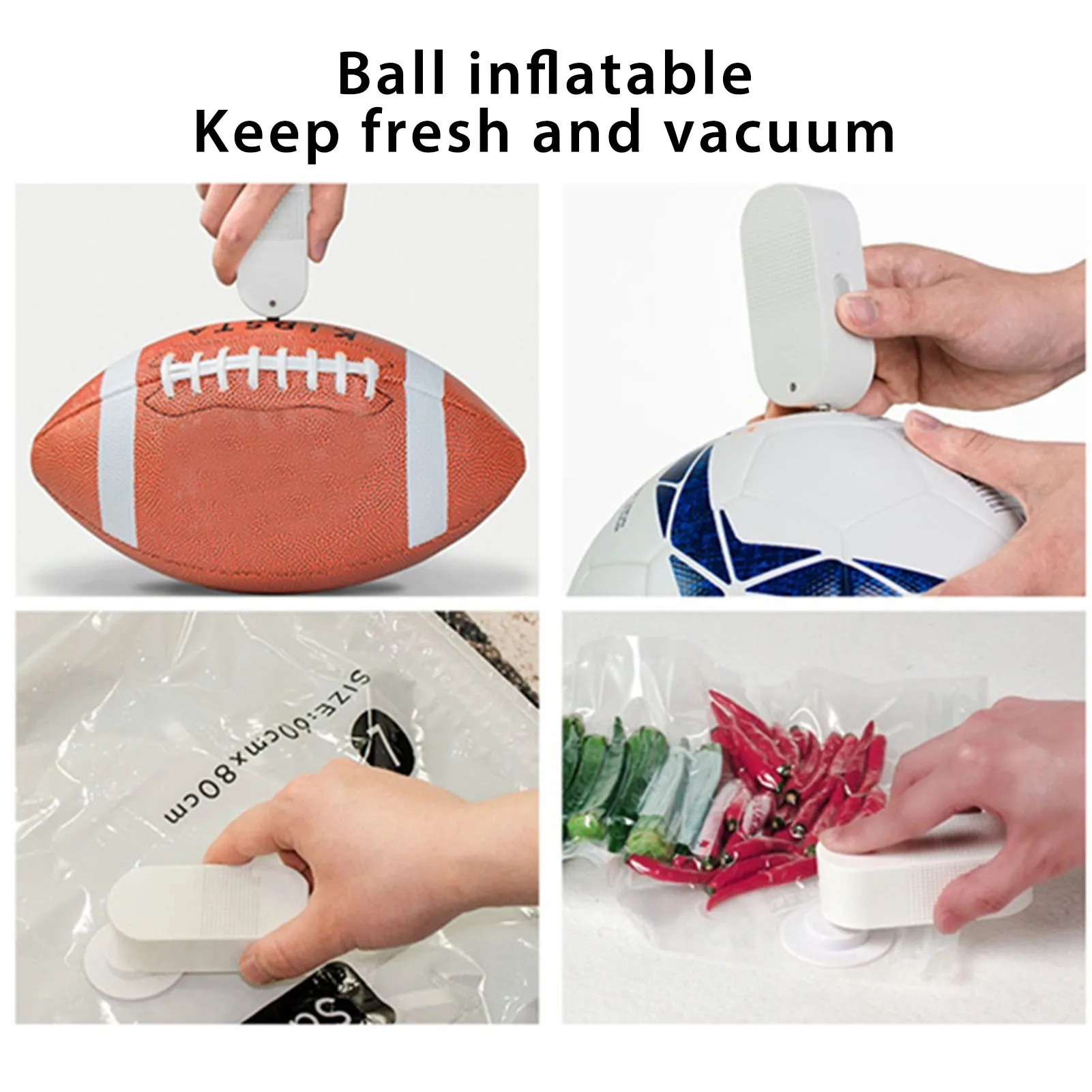 

2 In 1 Automatic Mini Food Sealing Machine Household Vacuum Machine Small Electric Inflator For Food Clothing Basketball Footbal