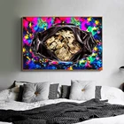 Цветной HD холст, настенный художественный постер, Современная культура, стиль денег, Красный Фиолетовый, сто денег, сумка, печать на холсте для украшения дома