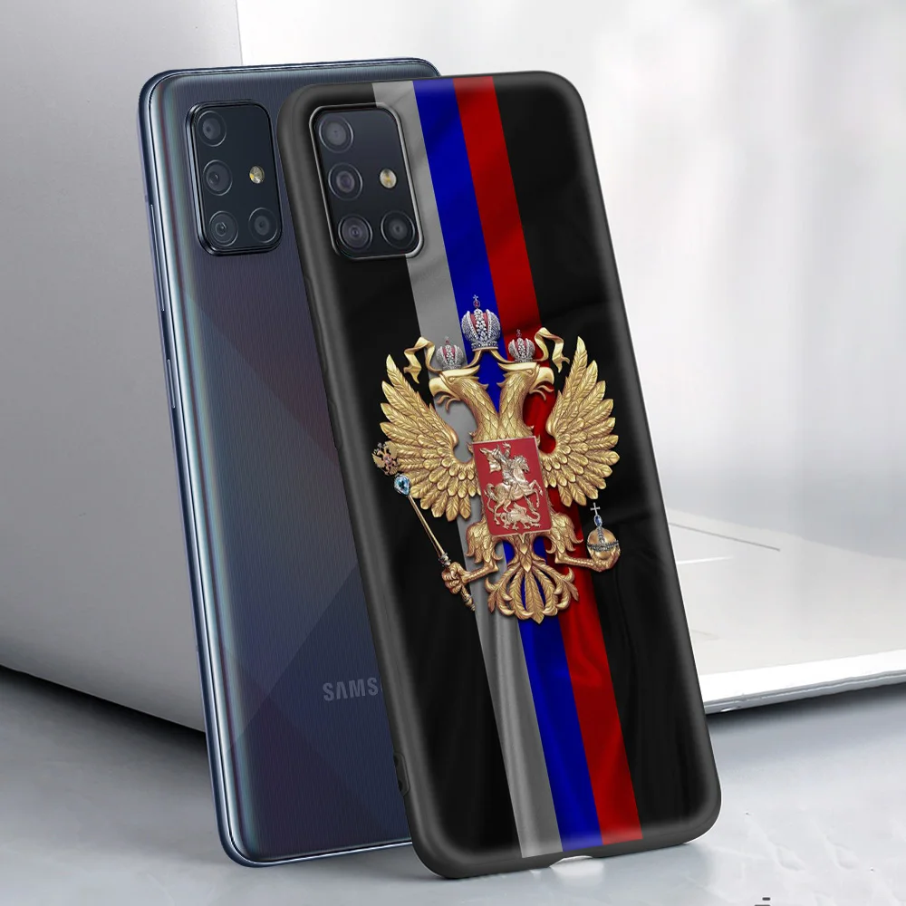 

Russian Flag Bear Eagle Flag Silicone Case Cover for Samsung Galaxy A50 A70 A40 A30 A10 A10E A20 A20S Luxury Phone Shell Funda