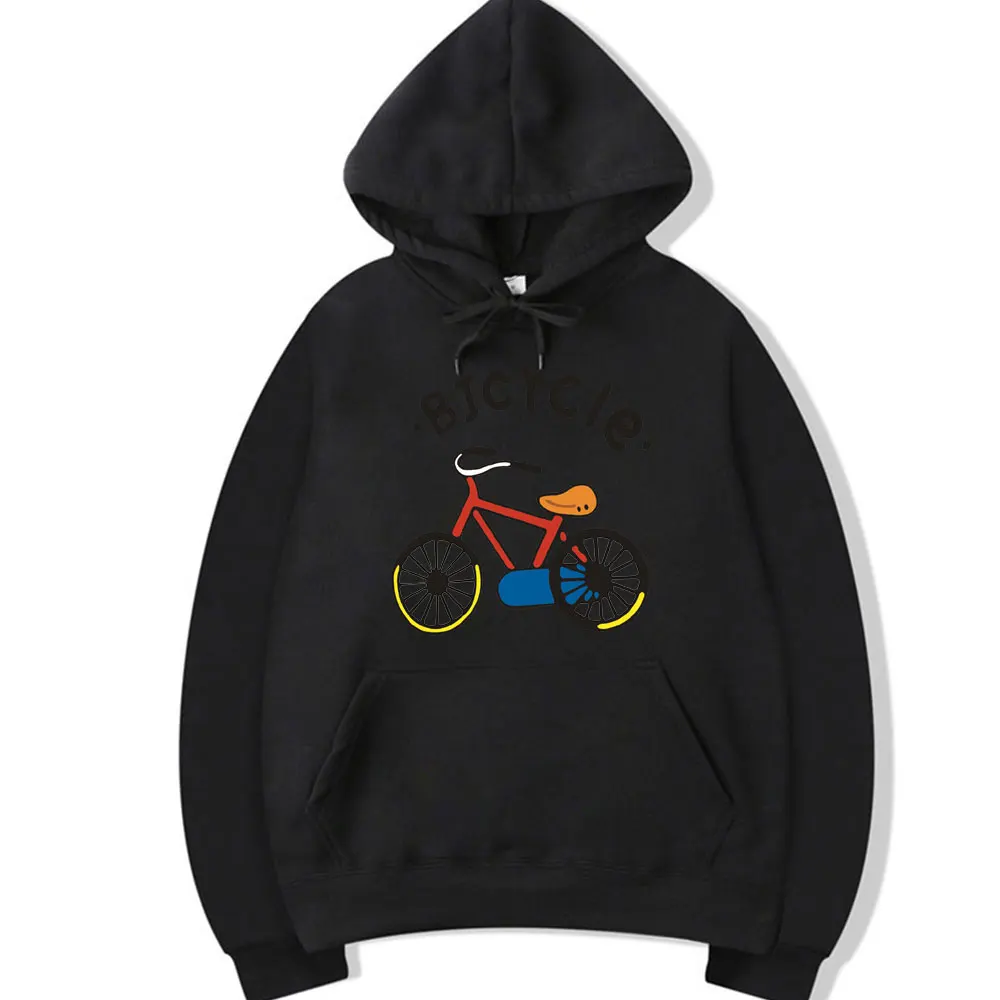 Мужская толстовка с принтом велосипеда Приталенная капюшоном в стиле хип-хоп