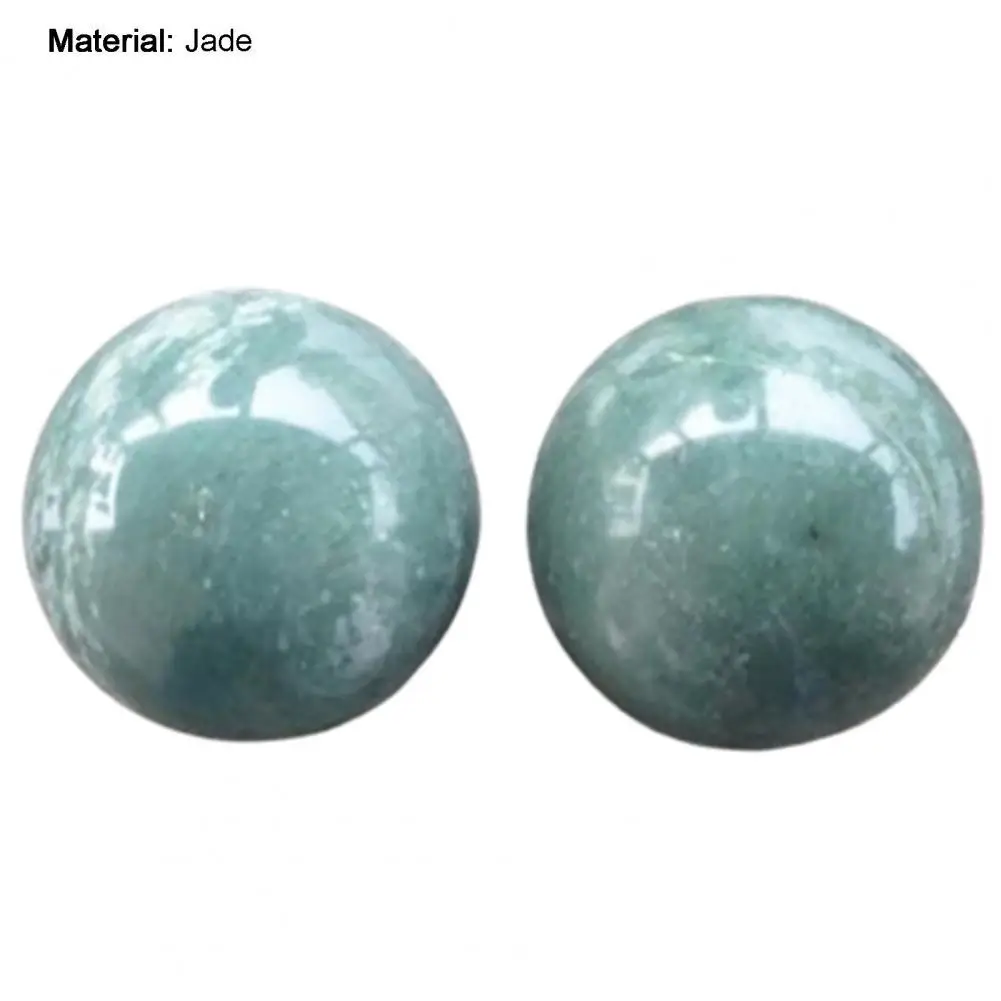 Мяч для фитнеса Baoding, с гладкой поверхностью, для снятия стресса, зеленый нефритовый камень, для пальцев, 2 шт./пара