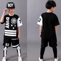 2021 a set of 3 black mens and adult costumes boys and girls hip hop dance costumes jazz ballroom parties stage dancing