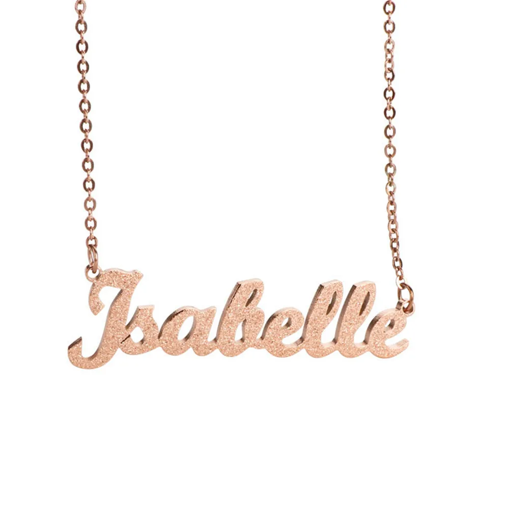 

Noelia Customized Name Necklace Personalized Frosted Letter Necklace Stainless Steel Gold Pendant for Women Jewelry
