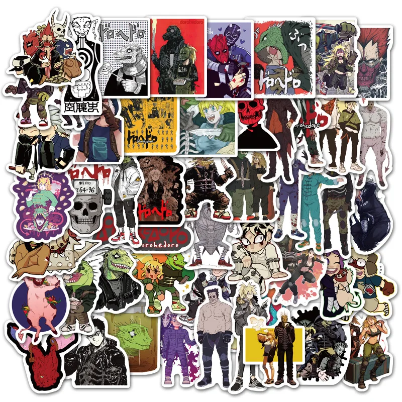 50 шт. Японские Аниме Dorohedoro Стикеры для скейтборда, холодильника, гитары, ноутбука, путешествия, багажа, игрушки, стикер F4