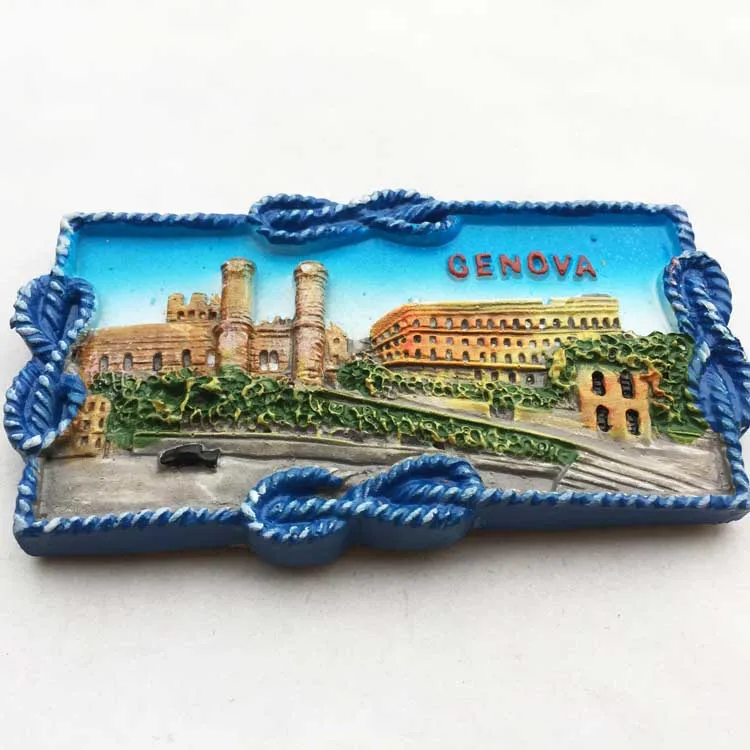 QIQIPP итальянские туристические сувениры Genoa Ginoa Ландшафтная магнитная наклейка