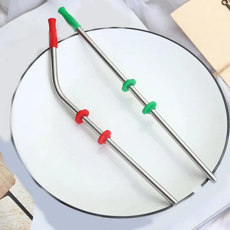 

Drinking Straw Stainless Steel Metal Drinking Straws Reusable Straws for Home Party Bar Accessories with Anti-hanging Buckle