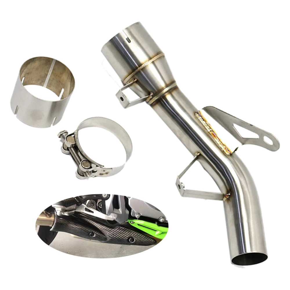 

Motorcycle Exhaust Escape Modified Slip On Mid Link Pipe Catalyst Delete Eliminator Enhanced For Kawasaki Z900 Z900e 2017 - 2019