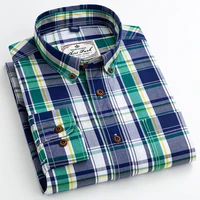 new100 cotton mens flannel shirts for man plaid shirt men dress shirts fashion long sleeve slim fit soft comfort male shirt