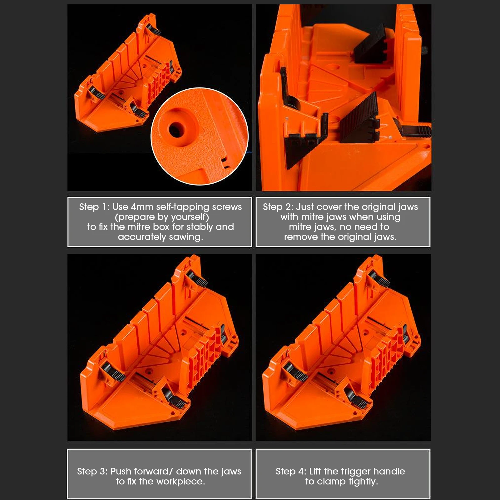 14 дюймов стусло с подвижными и Non-slip челюсти для задняя пила слот углами 45/22 5/90
