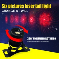 universal motorcycle car led laser tail light fog lamp anti collision rear end light 6 patterns warning lamp signal accessories