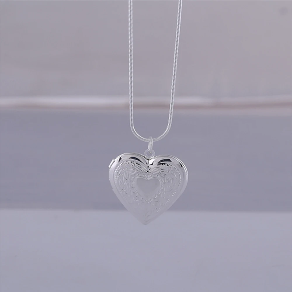 Высокое качество ключицы цепь фоторамка ожерелья сердце любовь кулон ожерелье