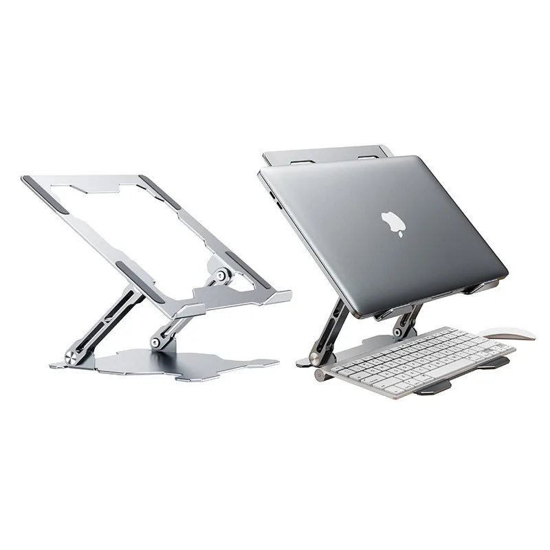 

Алюминиевая Подставка для ноутбука с двумя валами, дизайнерская охлаждающая подставка для ноутбука, регулируемая по высоте, складной держа...