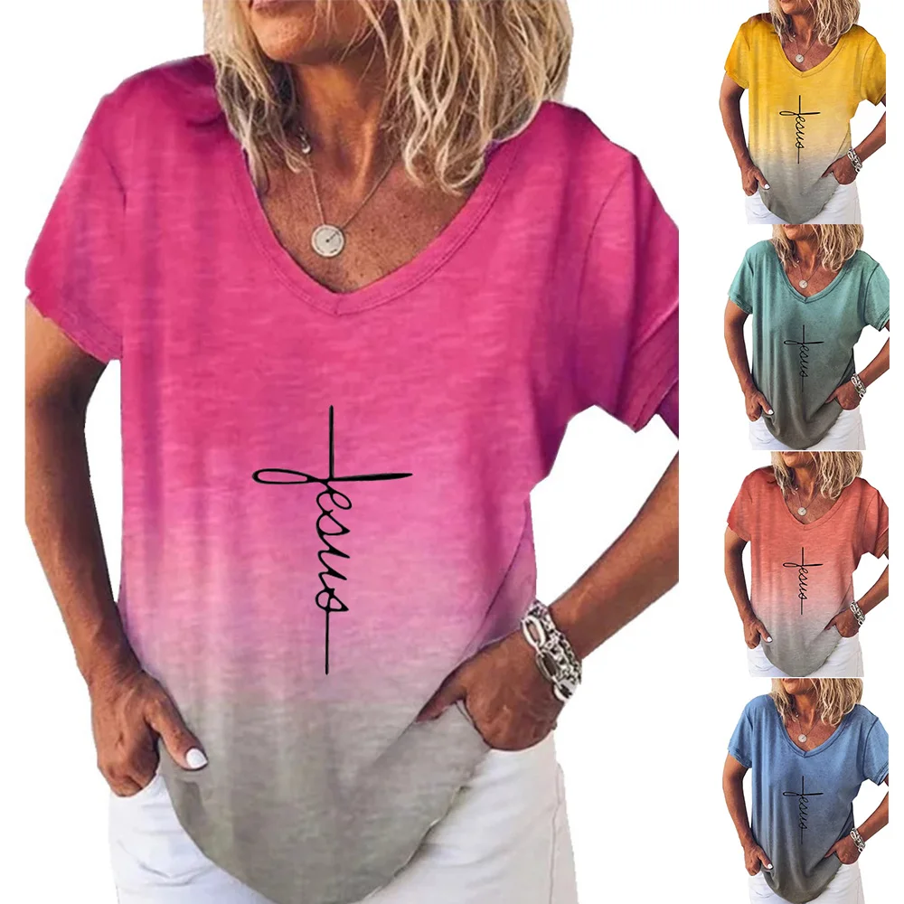 

2021 New Women Sleeveless Printed Vintage Tshirts V-Neck Basic Loose Tee Tops Female Summer Casual T Shirts Clothes S-5XL