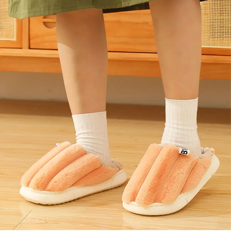 

Пушистые женские пушистые тапочки зимние искусственные мягкие комнатные парные толстые женские теплые домашние Тапочки