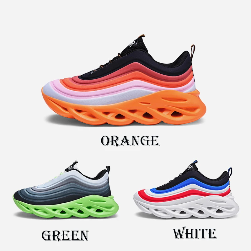 Mens Running Shoes Lightweight Blade Sport Shoes Shockproof Breathable Male Sports Height Increase Platform Walking Gym Shoes