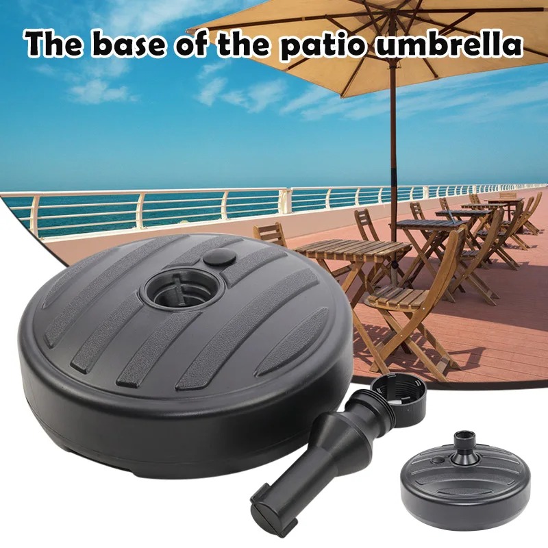 

Water Sand Filled Patio Umbrella Base 15.0'' Round Plastic Outdoor Market Umbrella Stand for Garden Lawn 35-38mm Rod SCV