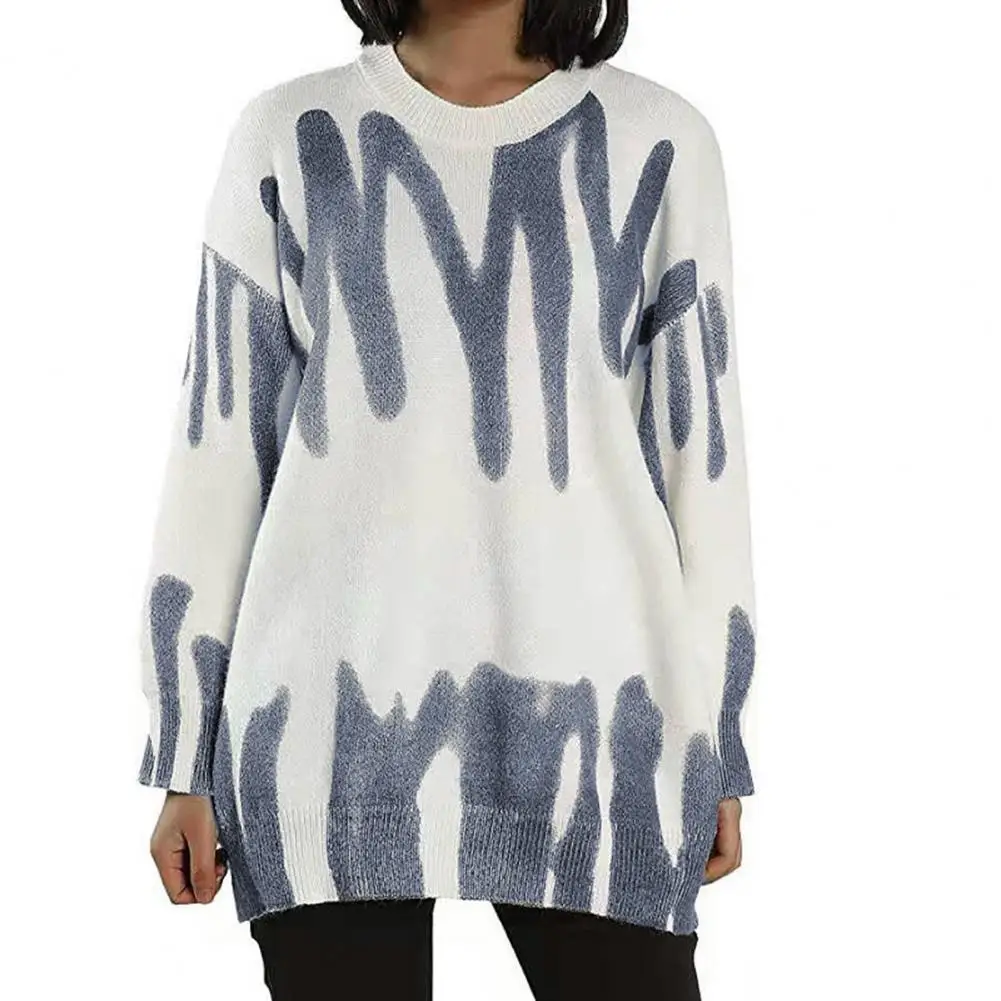 Универсальный Классический Вязаный Свитер оверсайз с принтом водостойкий