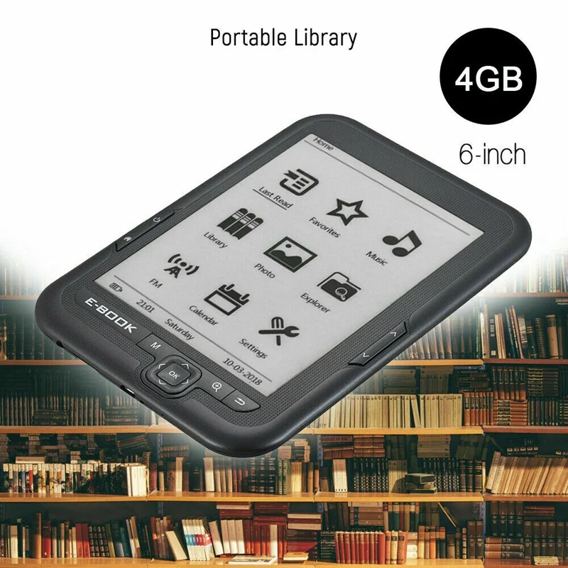 6 Inch 4GB Ebook Reader E-Ink Capacitive E Book Light Eink Sn E-Book E-Reader MP3 with Case WMA PDF HTML | Электроника