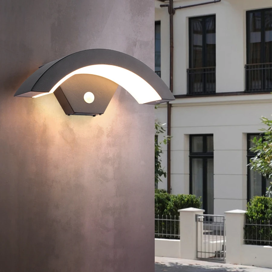

18/24W PIR Motion Sensor LED Wall Lamps Outdoor Garden Wall Light Aluminum Front Door Balcony Corridor Porch Light