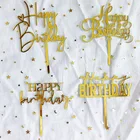 Акриловый Топпер для торта С Днем Рождения, Топпер из розового золота для детского торта на день рождения, украшения детский душ, рекламные товары