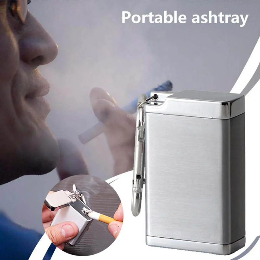 Мини пепельница портативная для сигарет с брелоком использования на открытом