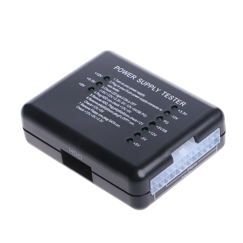 1Pcs NEW Black PC 20 24 Pin PSU ATX SATA HD Power Supply Tester | Инструменты
