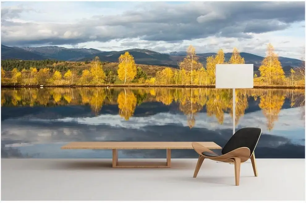 

Пользовательские фото 3d обои река Желтое дерево отражение воды пейзаж Декор Гостиная 3d настенные фрески обои для стен 3 d