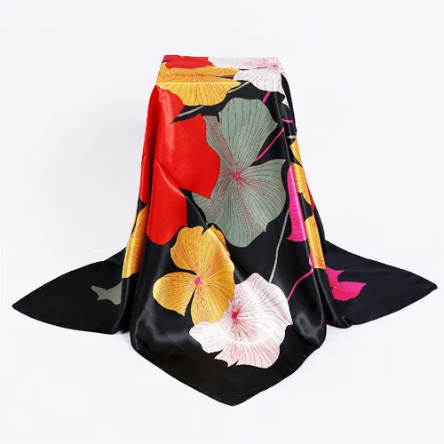 

New Design Woman Elegant Silk Scarf90*90cm Square Satin Scarves For Women Head Scarf For Hair Silk Hair Scarf For Sleeping