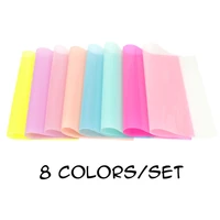cheerbows 8pcsset jelly synthetic leather fabric 22cm30cm transparent pvc vinyl for party decor diy hairbow accessories