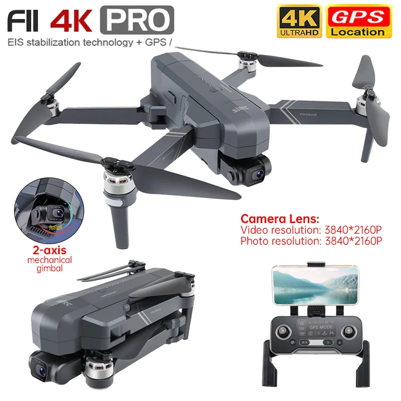 SJRC F11 4k Pro Drone 2 Ось Gimbal Профессиональный GPS Wi Fi FPV Дрон с бесщеточным двигателем