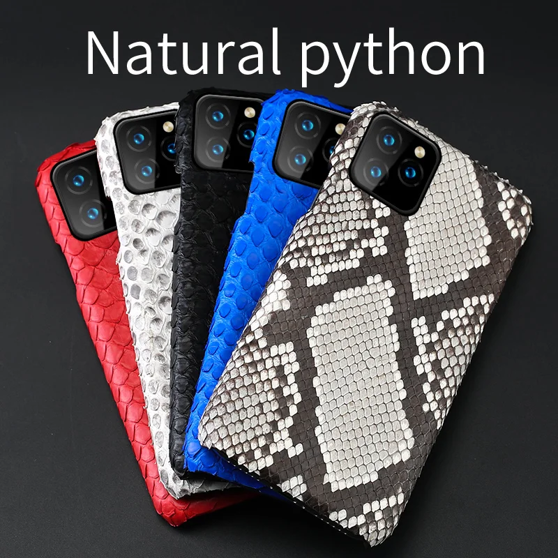 

Genuine Leather Python phone case For iPhone 11 11 Pro 11 Pro Max X XS XS xsmax XR 5s se 5 6 6s 7 8 plus snakeskin luxury Cover
