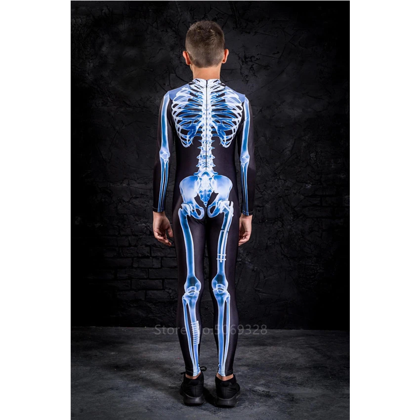 Новинка 2020 страшный костюм на Хэллоуин с черепом для детей скелет взрослых всей