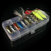 10pcslot metal spoon lures carp fishing bait hook luminous fishing tackle box