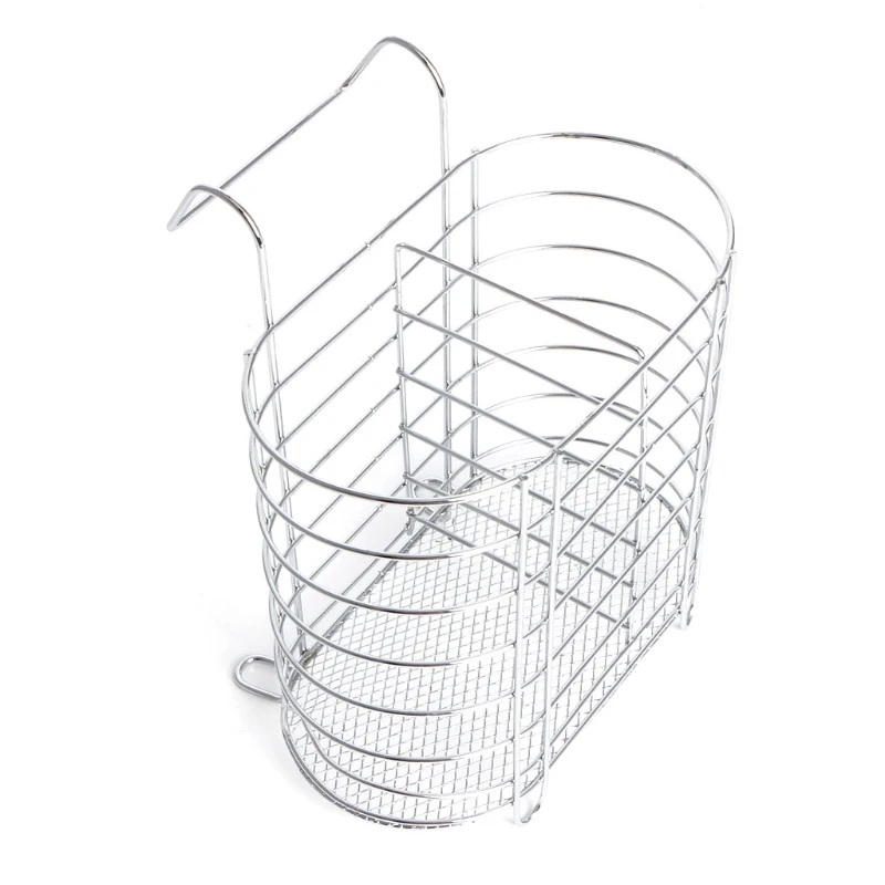 

1 Pcs Holder Iron Hanging Tableware Rack Chopsticks Cage A870 Household Double Barrel Hanging Type Drain Chopsticks Storage Rack