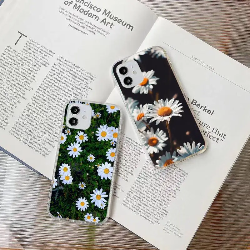 

Daisy Flower Phone Case For Samsung S7 Edge S8 S9 S10 S20 Note20 A71 A21s S4 S5 S6 Plus S20Fe lite Transparent Nax Fundas Cover