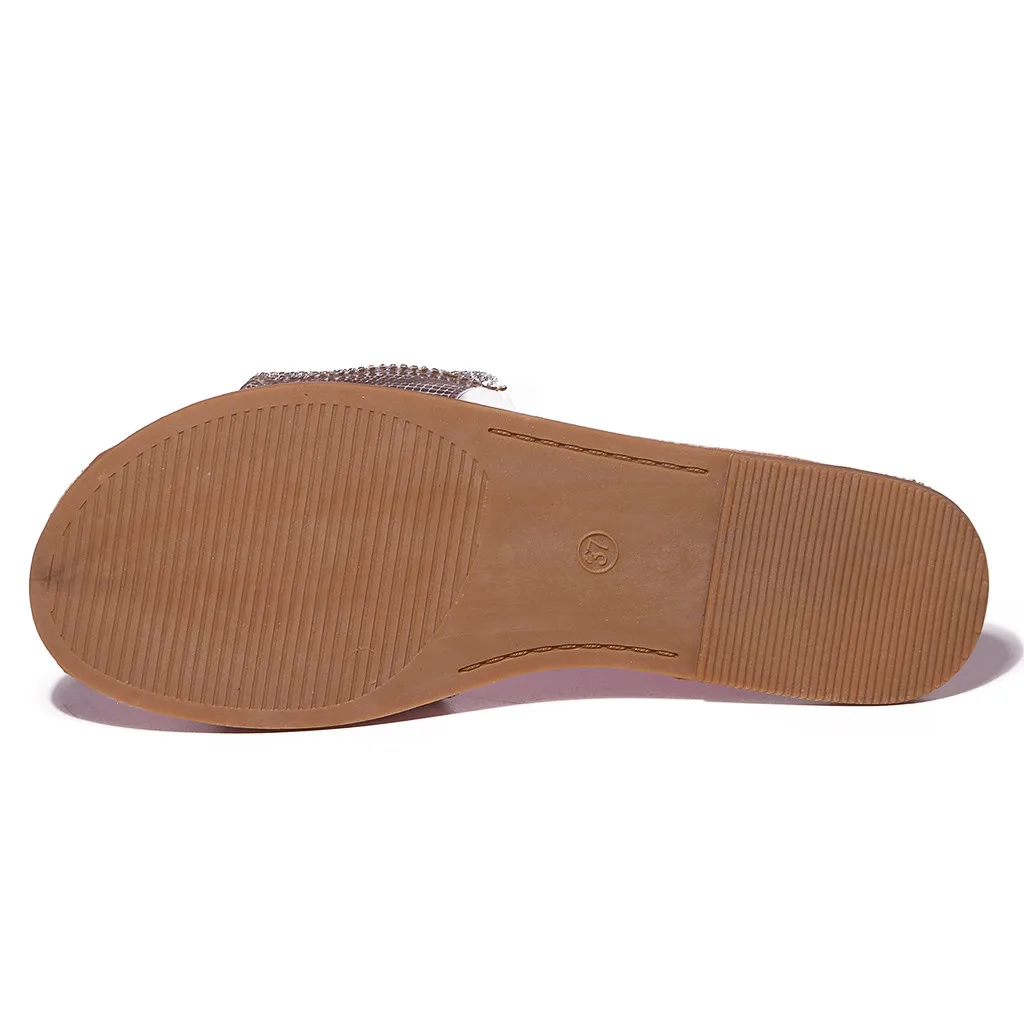 Женские пляжные шлепанцы на платформе вечерние туфли с кристаллами летние