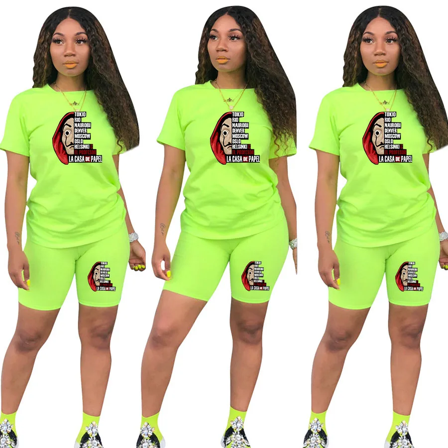 

2 шт./компл., спортивный костюм, футболка, топ, короткие штаны, одежда для тренировок, спортивный костюм, модная женская летняя одежда, Женский...