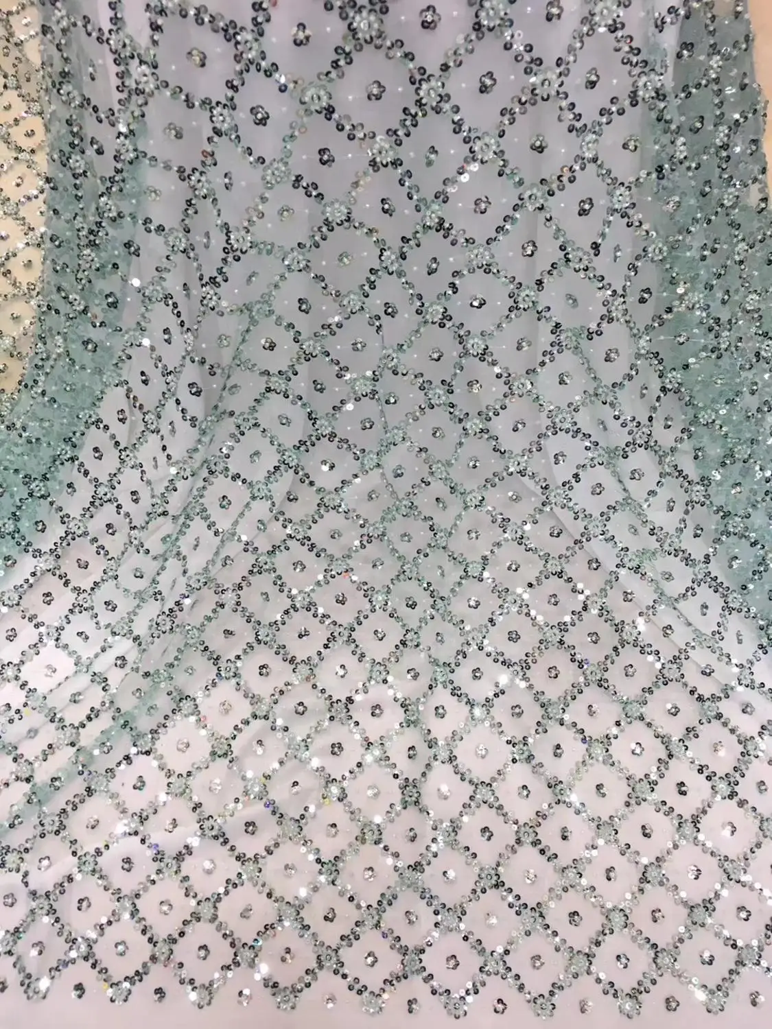 

5 ярдов, африканская сетка, тюль, кружевная ткань с бусинами, тюбик 2020, красивые бусины, сетчатая кружевная ткань для свадьбы или вечеринки ...