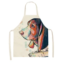 68x55cm kitchen household adult antifouling apron sleeveless polyester dog animal series printed coverall