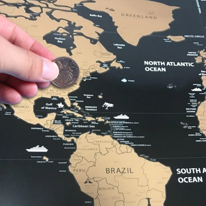 Большая карта мира для путешествий флаг постер игрушка легко поцарапается