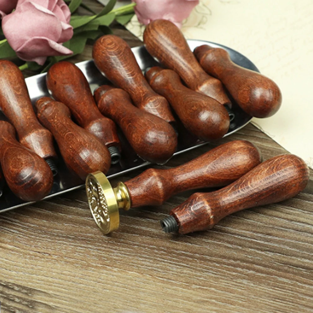 European Style Vintage Stamp Handle Wooden Wood Hand Grip Wax Seal Art Craft Rosewood Stationery Office Sealing Tool | Дом и сад