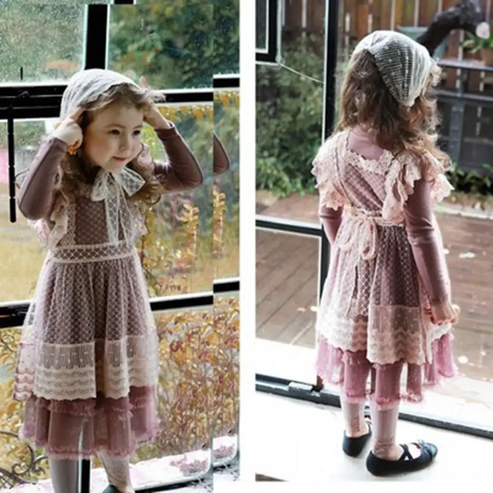Toddler Girls Dresses Kids Winter Fall Clothes Long Sleeve Dress for Lace Princess Baby Party Girl | Детская одежда и обувь