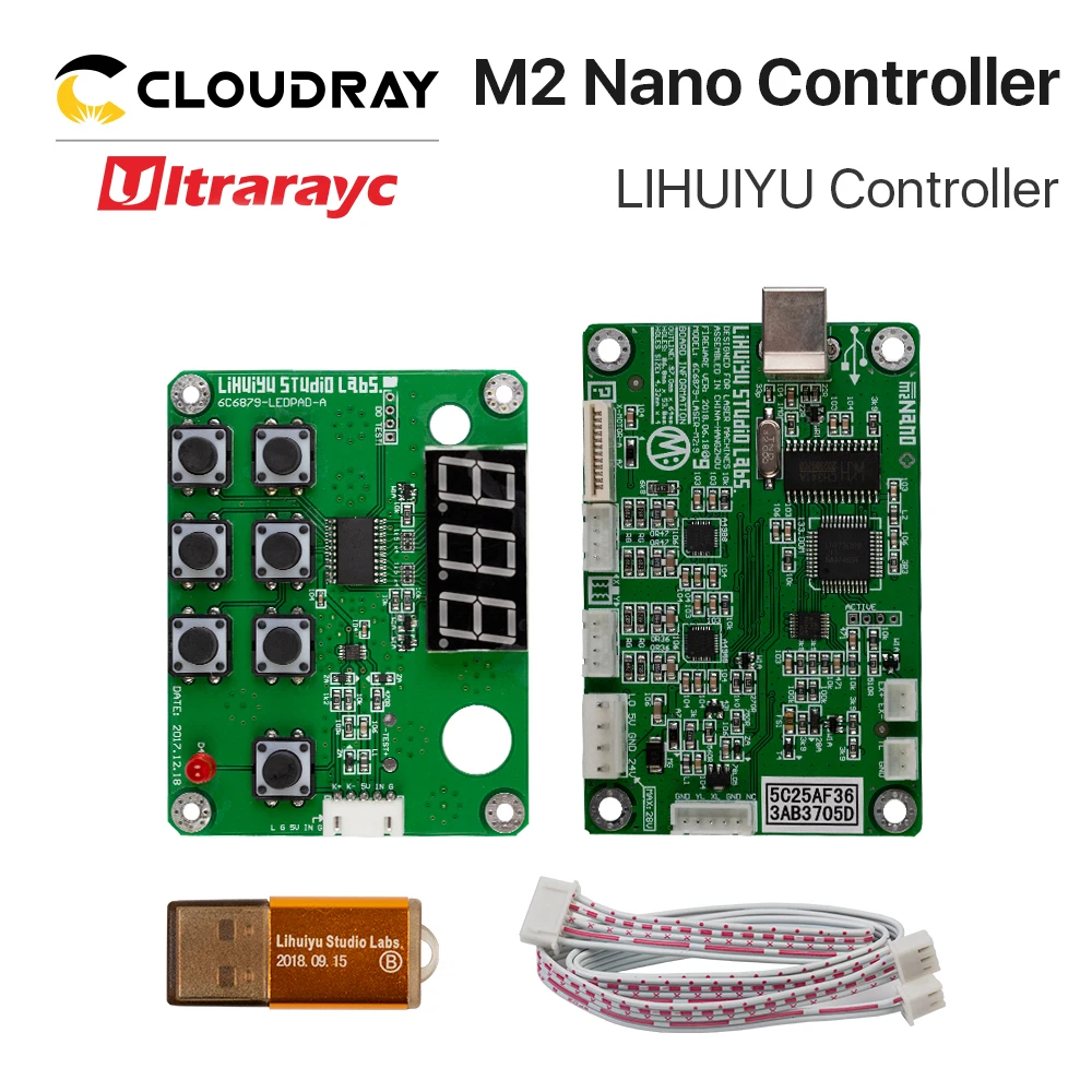 Ultrarayc LIHUIYU M2 нано лазерный контроллер материнская основная плата+ панель управления+ ключ B система гравер Резак DIY 3020 3040 K40