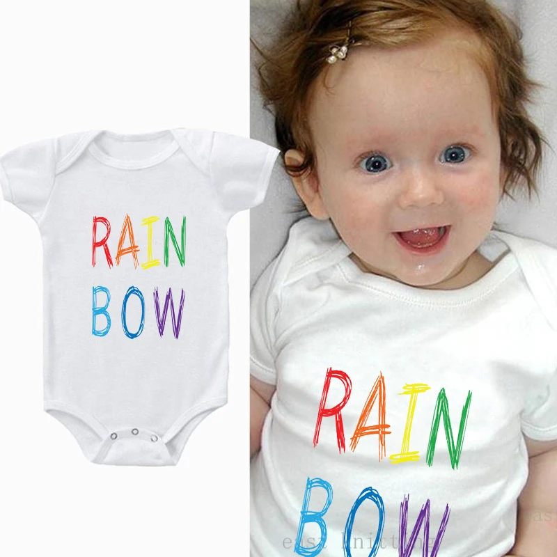 Одежда для малышей индивидуальный подарок комбинезон двойка радужные Детские