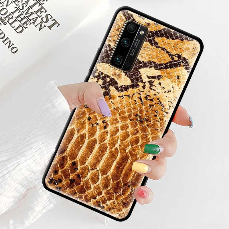 

Pink Leather Snake Phone Case For Huawei Y6 Y7 Y9 2019 Y6p Y8p Y7a For Honor 20 Lite 9X Pro Play 9A 8X 8S 30i 9S Cover Coque