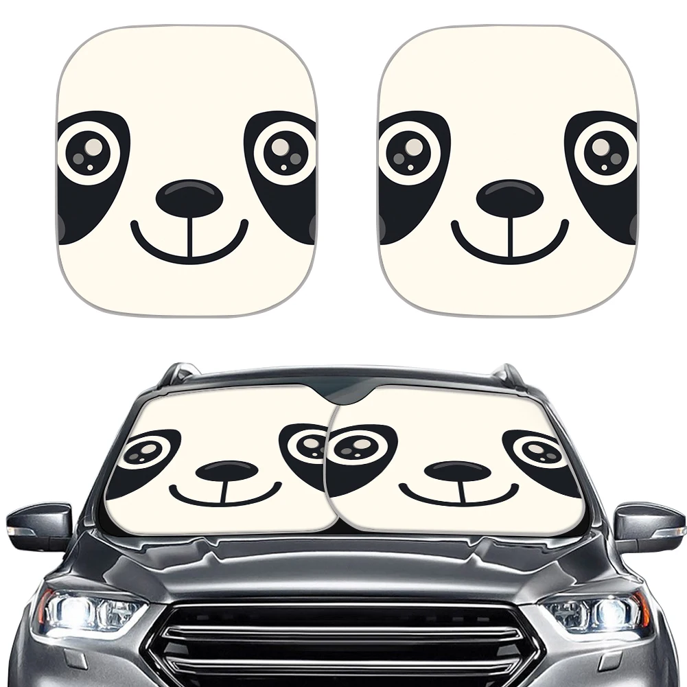 

PinUp Angel Cartoon Panda Prints Car Sunshade Windshield Cover Easy Clean Gloss Sun Shades for Cars Durable Car Accessories